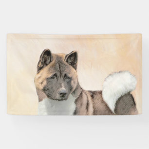 Akita Painting - Niedliche Original Hunde Kunst Banner