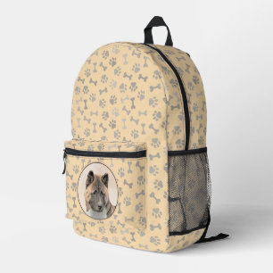 Akita Painting - Niedliche Original Hunde Kunst Bedruckter Rucksack