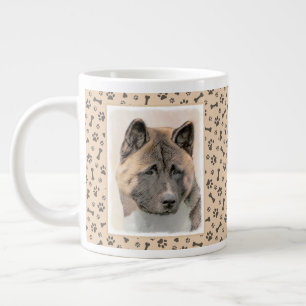 Akita Painting - Niedliche Original Hunde Kunst Jumbo-Tasse