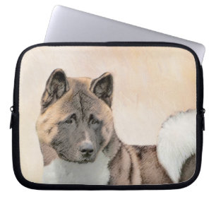 Akita Painting - Niedliche Original Hunde Kunst Laptopschutzhülle