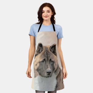 Akita Painting - Niedliche Original Hunde Kunst Schürze