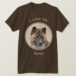 Akita Painting - Niedliche Original Hunde Kunst T-Shirt