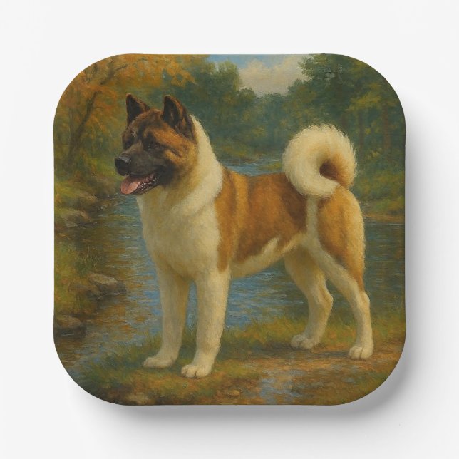 Akita Pappteller (Vorderseite)