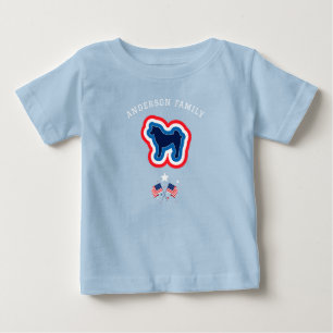 Akita Patriotic Rot Weiß und Blau 4. Juli Hund Baby T-shirt