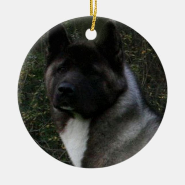 Akita-Pin Keramik Ornament (Vorne)