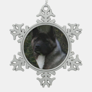 Akita Pin Schneeflocken Zinn-Ornament