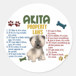 Akita Property Laws 4 Runder Aufkleber
