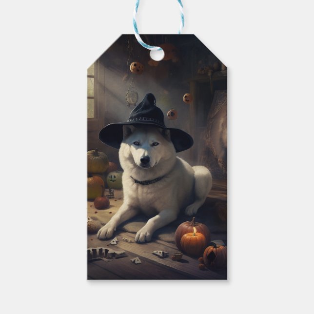 Akita Pumpkins Halloween Beängstigend Geschenkanhänger (Vorderseite)