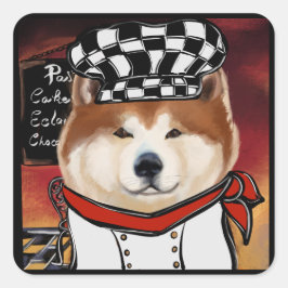 AKITA QUADRATISCHER AUFKLEBER