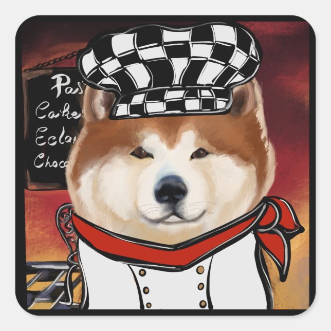 AKITA QUADRATISCHER AUFKLEBER (Vorderseite)