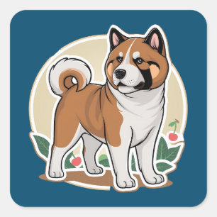 Akita Quadratischer Aufkleber