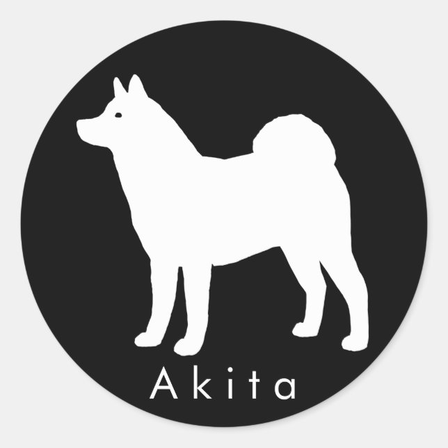 Akita Runder Aufkleber (Vorderseite)