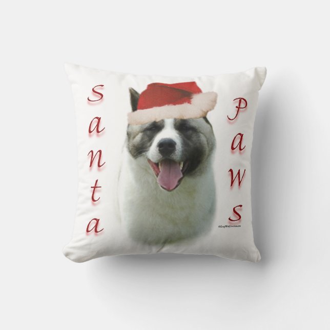 Akita Santa Paws Kissen (Vorderseite)