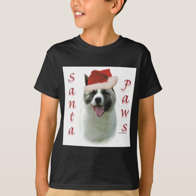 Akita Santa Paws T-Shirt (Vorderseite)