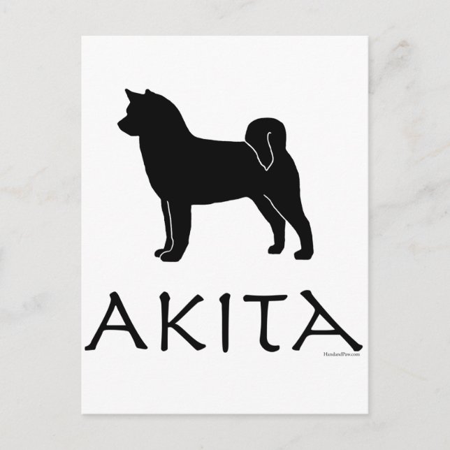 Akita Silhouette Postkarte (Vorderseite)