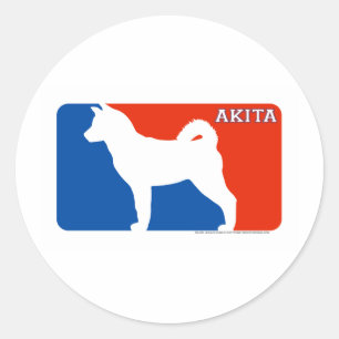 Akita-Spielklasse-Hundeaufkleber Runder Aufkleber