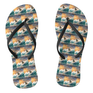 Akita-Strand-Surfing-Malerei Flip Flops