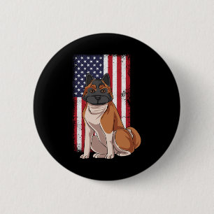 Akita USA Flag Button