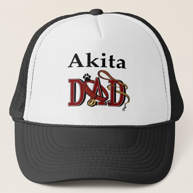 Akita Vater Apparel Geschenke Truckerkappe (Vorderseite)