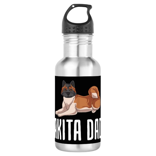 Akita Vater Edelstahlflasche (Vorderseite)