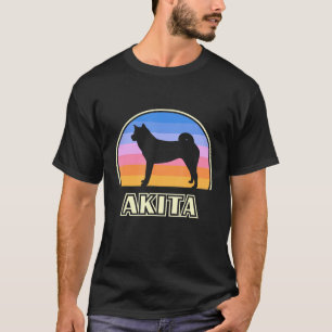 Akita Vintag Sunset Dog T-Shirt