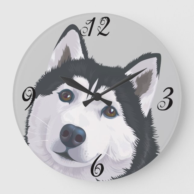Akita Wall Clock Große Wanduhr (Vorderseite)