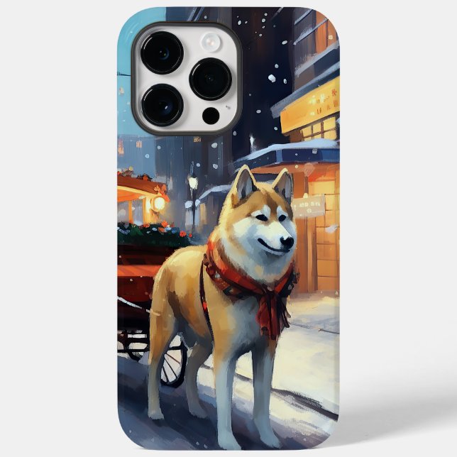 Akita Weihnachtsfeiertage Case-Mate iPhone Hülle (Rückseite)