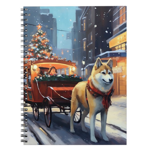 Akita Weihnachtsfeiertage Notizblock (Vorderseite)