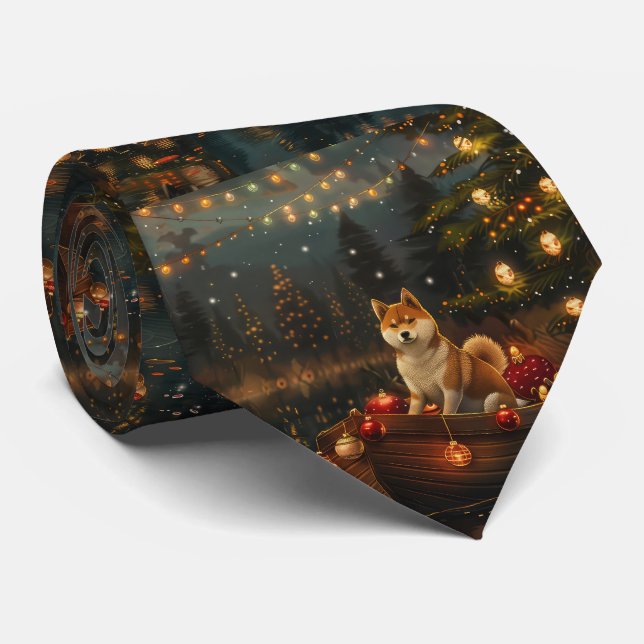Akita Weihnachtsfest Reise Krawatte (Gerollt)
