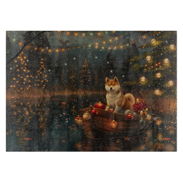 Akita Weihnachtsfest Reise Schneidebrett (Vorderseite)