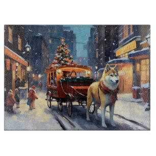 Akita Weihnachtsfestzeit Schneidebrett
