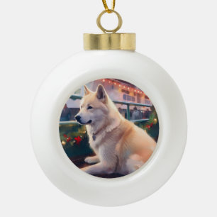 Akita Weihnachtskreuzfahrt: Tolles Weihnachtsvergn Keramik Kugel-Ornament