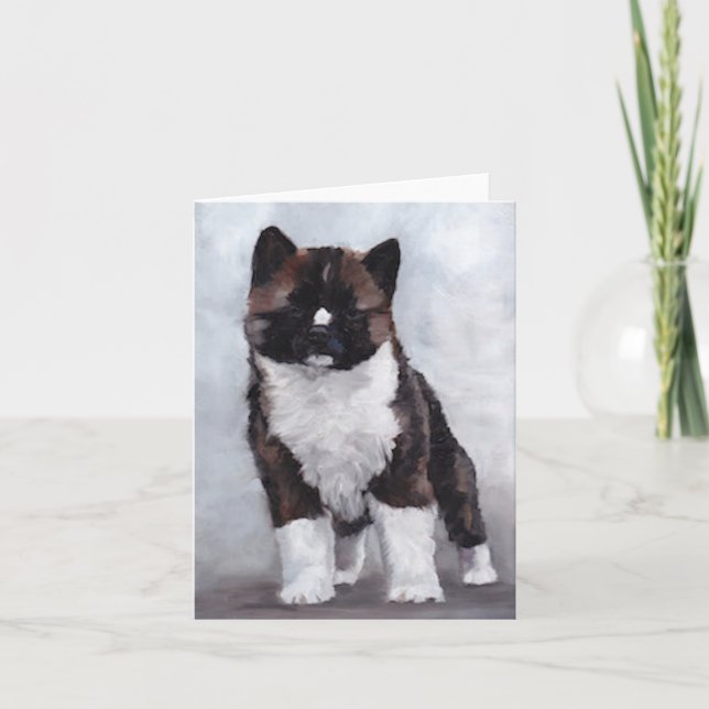Akita Welpe Hund Art Note Card Karte (Vorderseite)