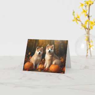Akita Welppy Autumn Delight Pumpkin Karte