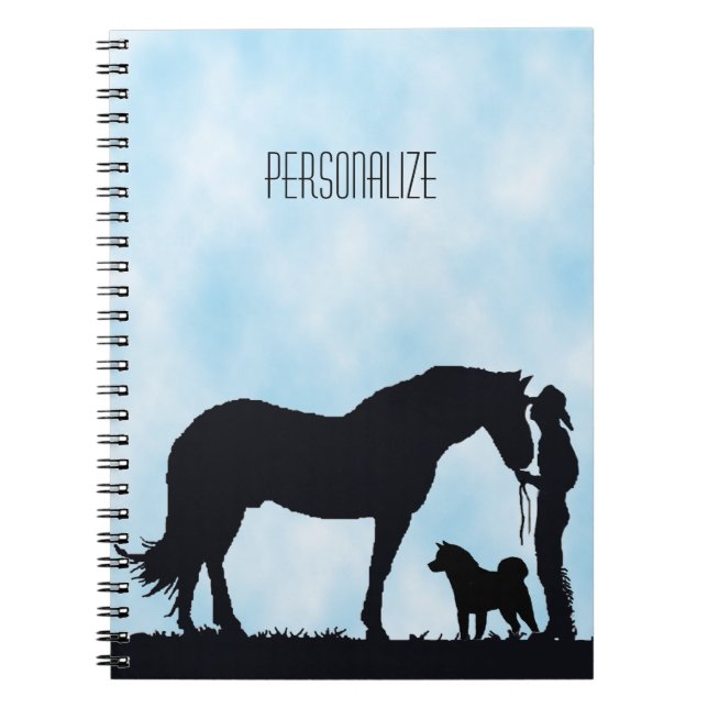 Akita-Western-Silhouette Notizblock (Vorderseite)