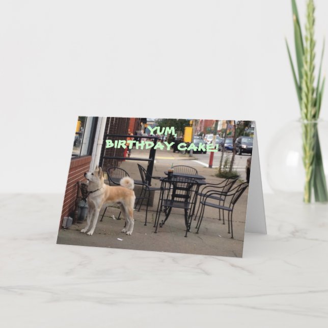 AKITA WÜNSCHT "IHREN SISTER" ZU EINEM FUN/GLÜCKLIC KARTE (Vorderseite)