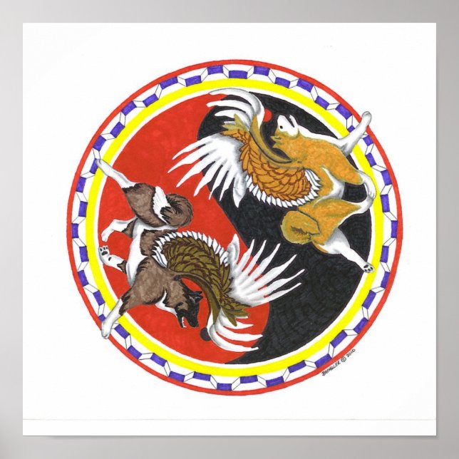 akita yin and yang poster (Vorne)