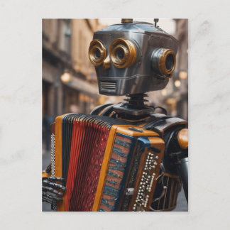 Akkordeon beim Astronauten Postkarte