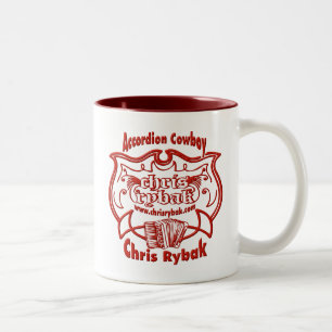 Akkordeon-Cowboy-Logo - Rot Zweifarbige Tasse