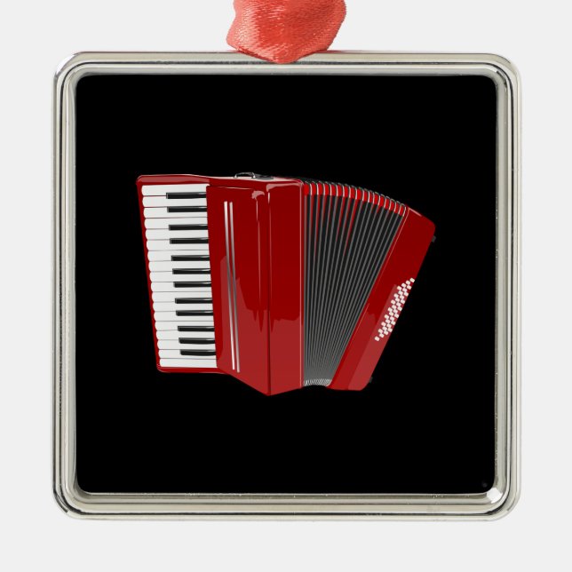 Akkordeon: Der rote Accordion Ornament Aus Metall (Vorne)