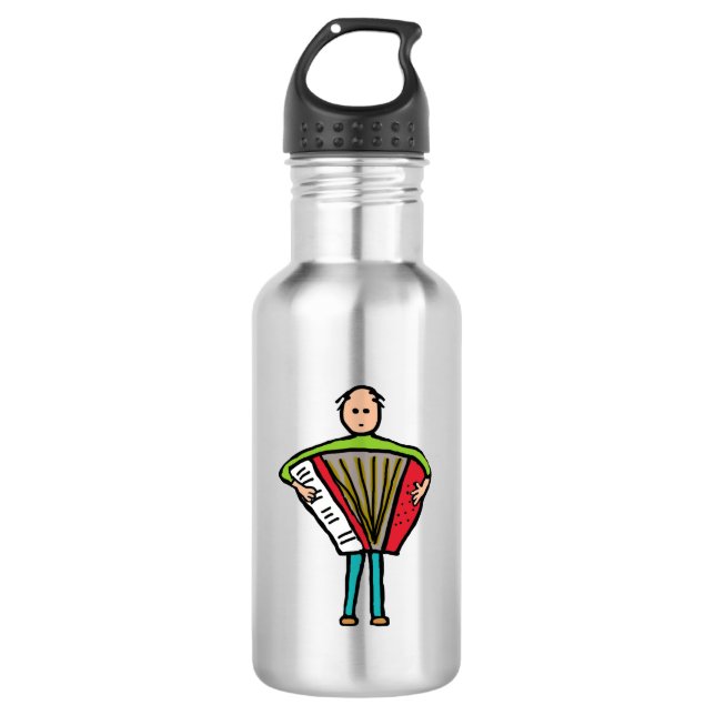 Akkordeon Edelstahlflasche (Vorderseite)