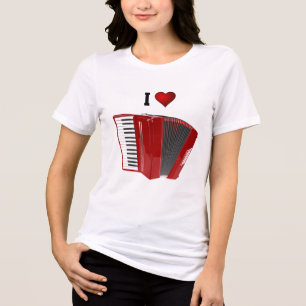 Akkordeon: Ich liebe mein rotes Akkordeon T-Shirt Tri-Blend Shirt
