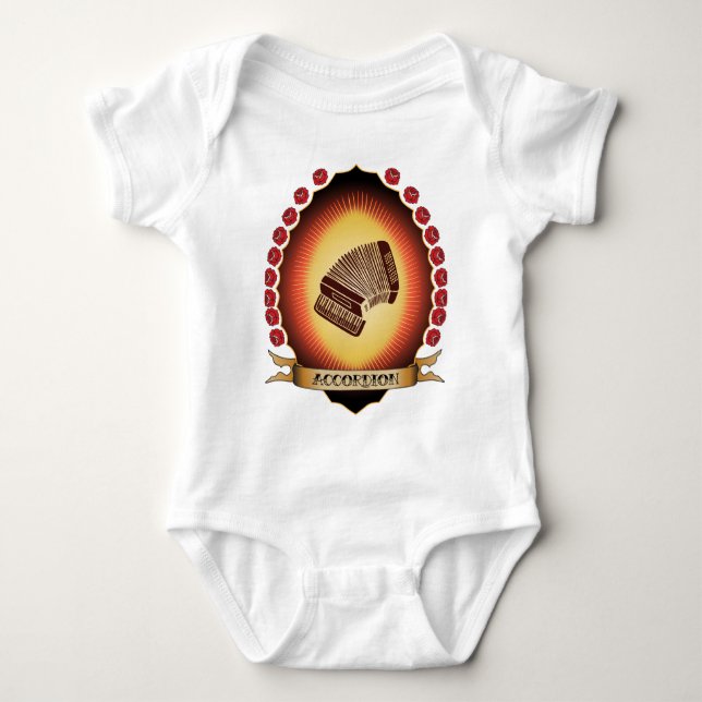 Akkordeon Mandorla Baby Strampler (Vorderseite)