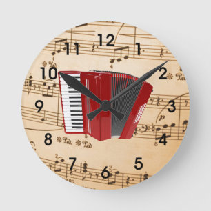 Akkordeon-Musik, beliebtes Design, Runde Wanduhr