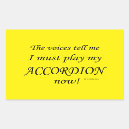 Akkordeon Stimmen sagen, muss rechteckige Aufklebe Rechteckiger Aufkleber