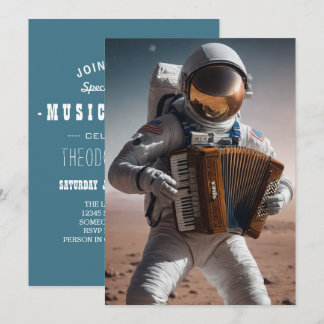 Akkordeonastronauteneinladung Einladung