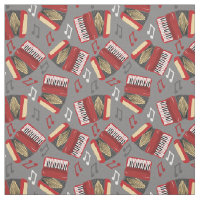 Akkordeons und Musical Notes Grau and Red Pattern