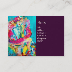 AKKORDIONSPIELER IN DER NACHT, lila Visitenkarte