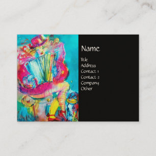 AKKORDIONSPIELER IN DER NACHT, schwarz Visitenkarte