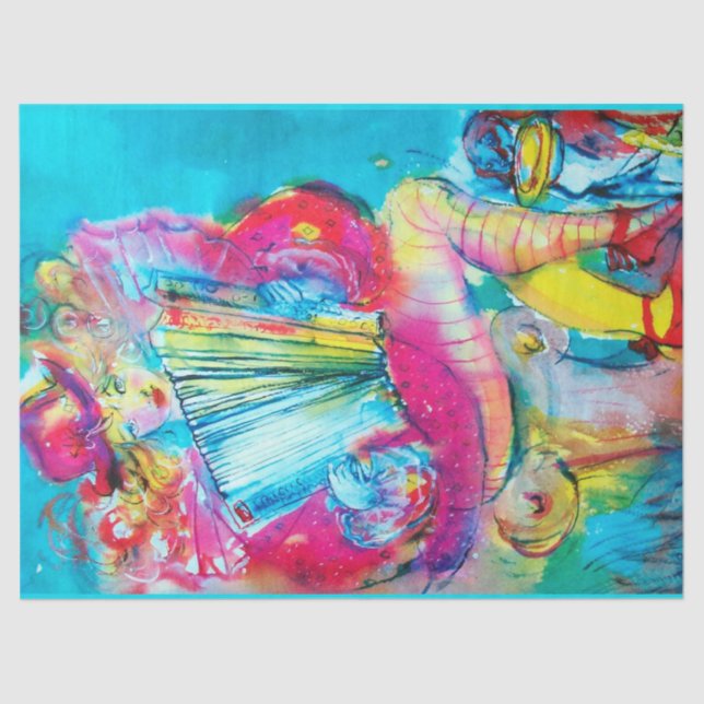 AKKORDIONSPIELER IN DER NACHT SEIDENPAPIER (Vorderseite)